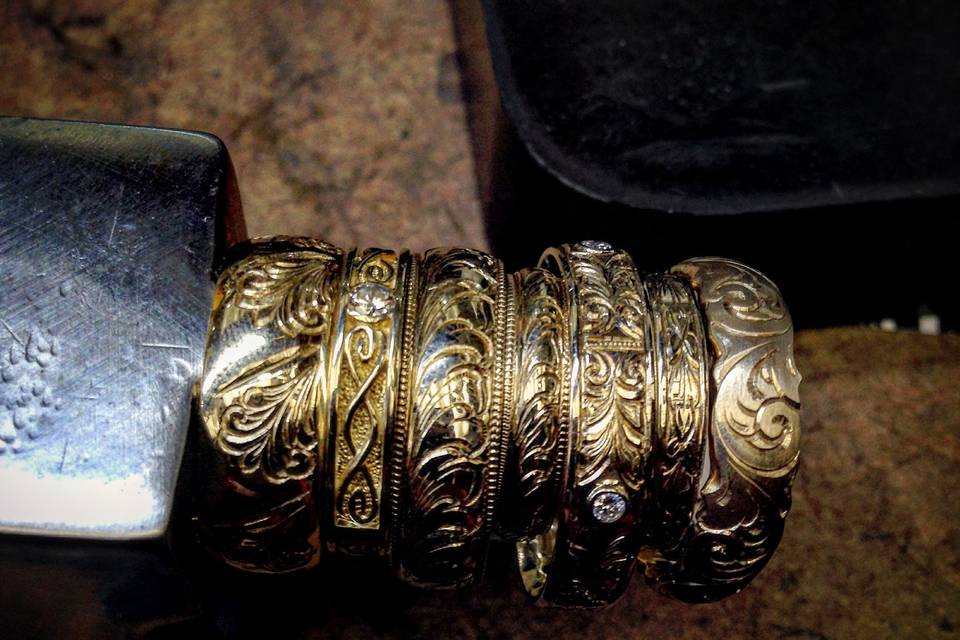 Hand engraved bands