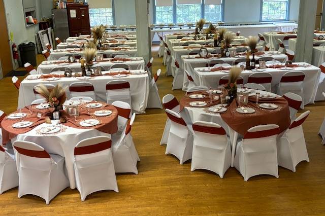 Reception tables all set