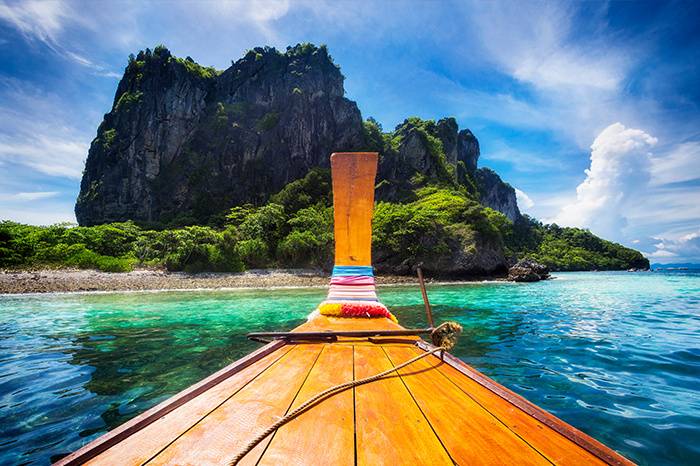 On a boat in Asia