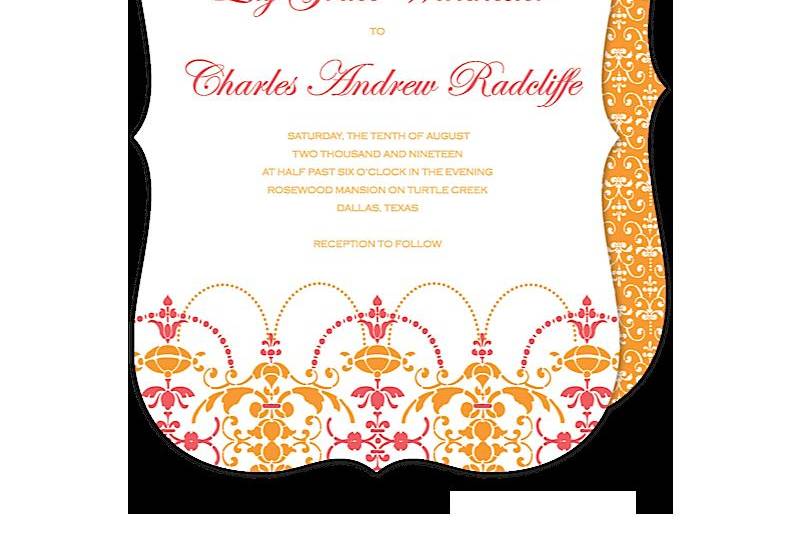 Elegant Damask Wedding Invitation