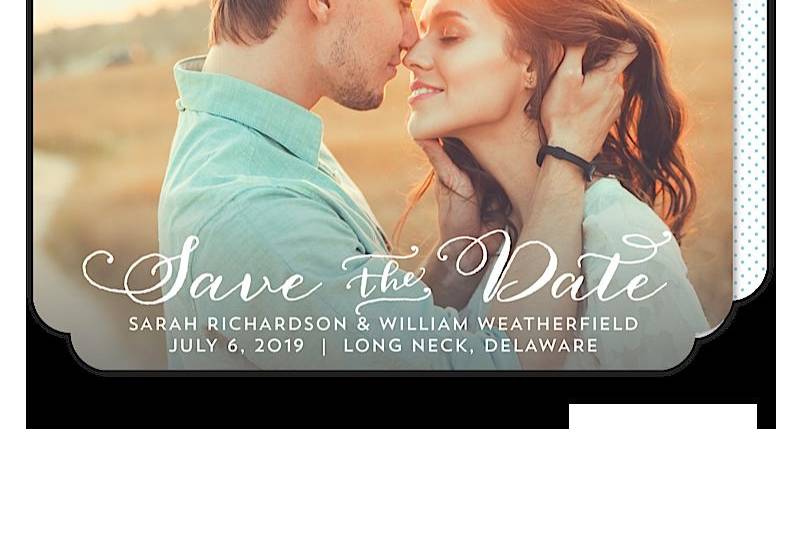 Infinity Garland Wedding Save The Date Card