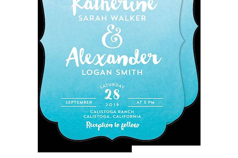 Ombre Watercolor Wedding Invitation