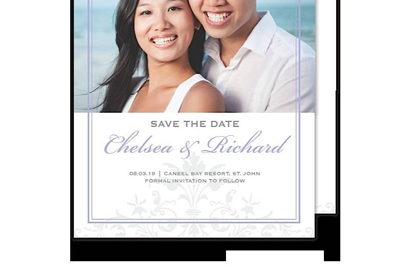 Ornate Scroll Wedding Save The Date Card
