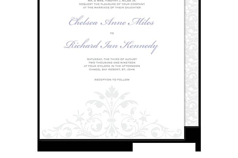 Ornate Scroll Wedding Invitation