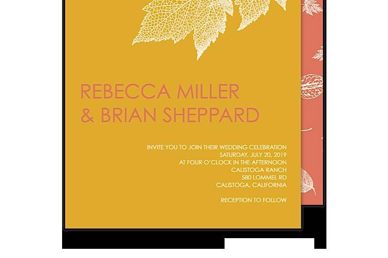 Transparent Leaves Wedding Invitation