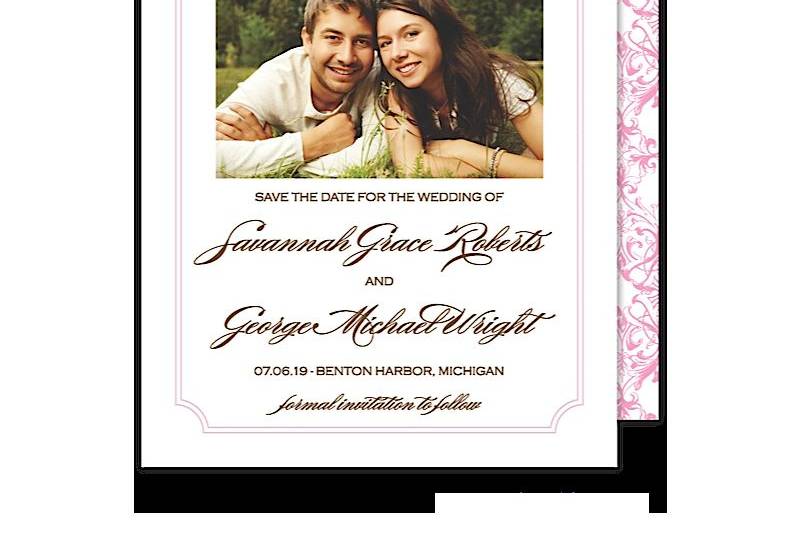 Victorian Scrolls Wedding Save The Date Card