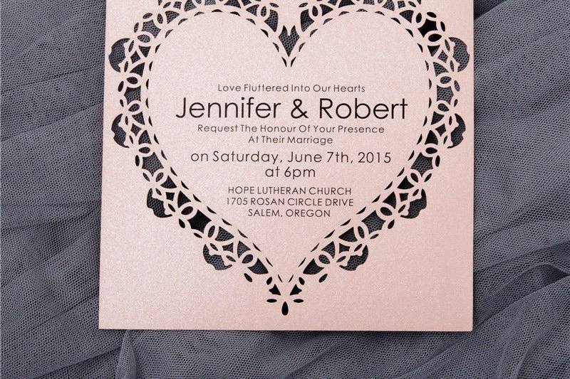 Sweet Heart Flat Laser Cut Invitation