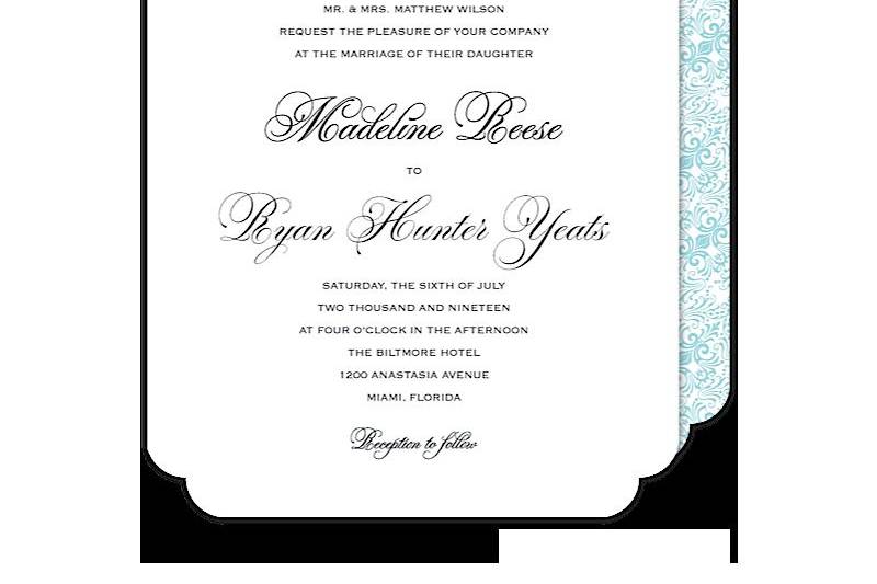 Stylish Filigree Wedding Invitation