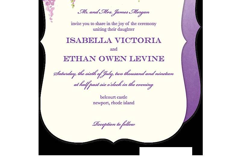 Watercolor Wisteria Wedding Invitation
