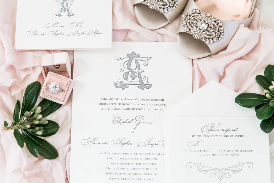 Elegant wedding invitations