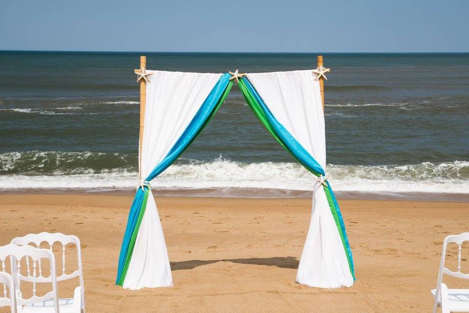 Beach wedding arch