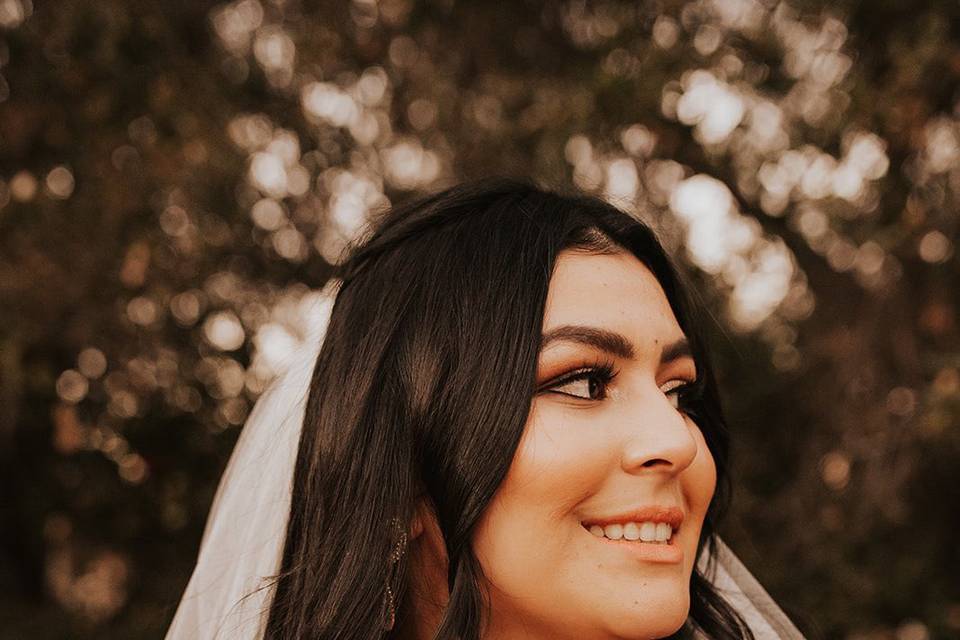 Soft glam bridal makeup