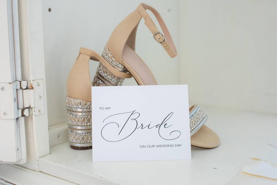 Shoes and card