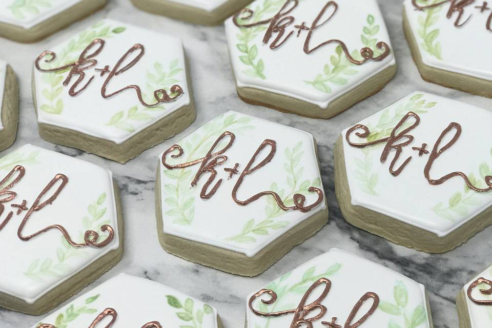 Engagement cookies with lettering