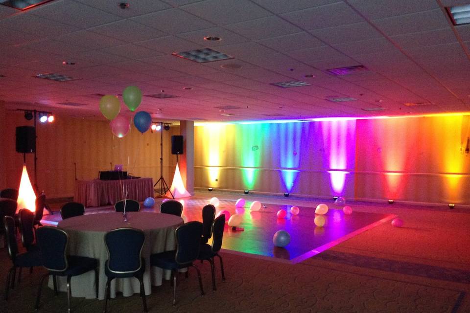 Colorful Lighting for a Disco-themed Party