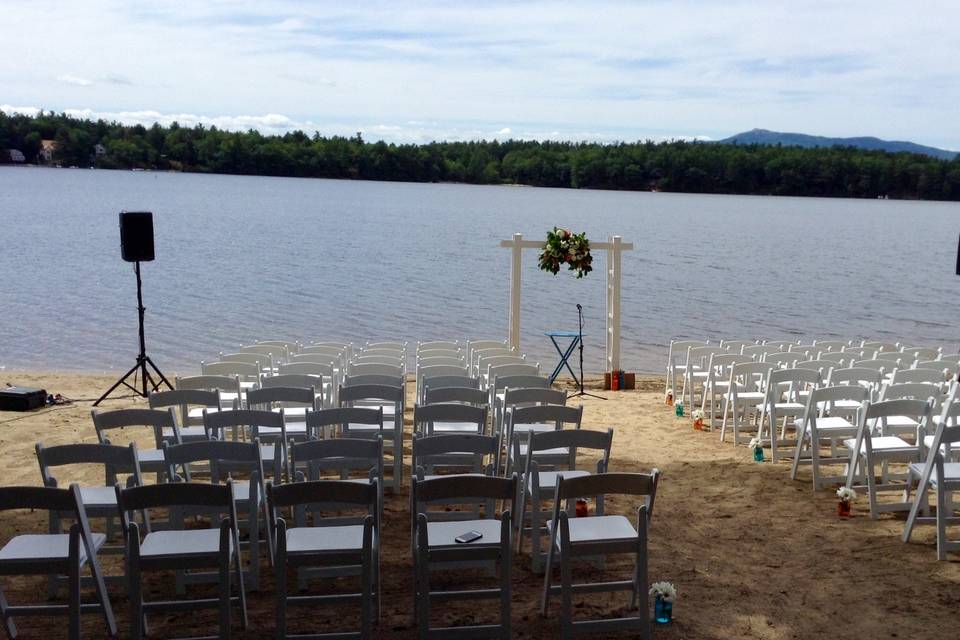 Beach side ceremony.