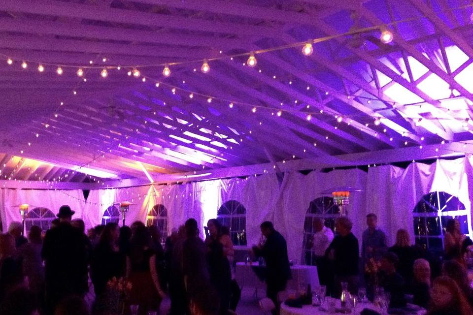 Uplighting of a Pavilion for a Wedding