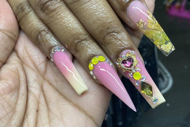Custom pink acrylic set