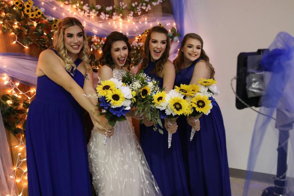 Bride and bridesmaids