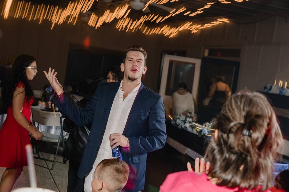 Bride's brother letting loose