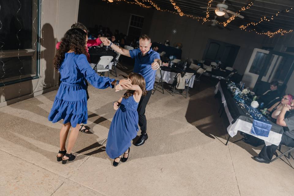 Family dancing at KC's wedding