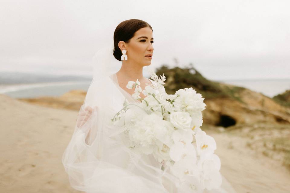 Bride with her bouquet