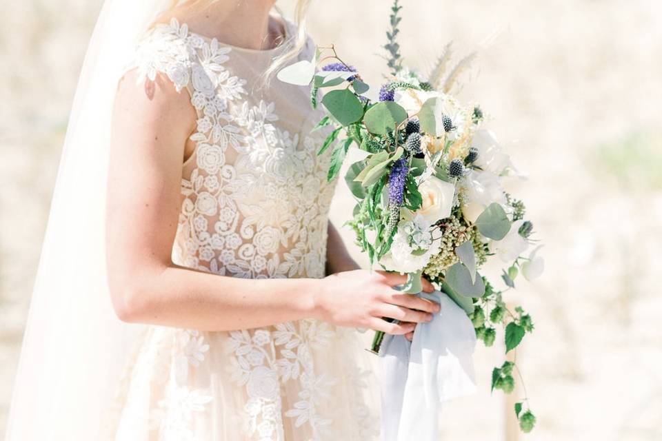 Bride with bouquet