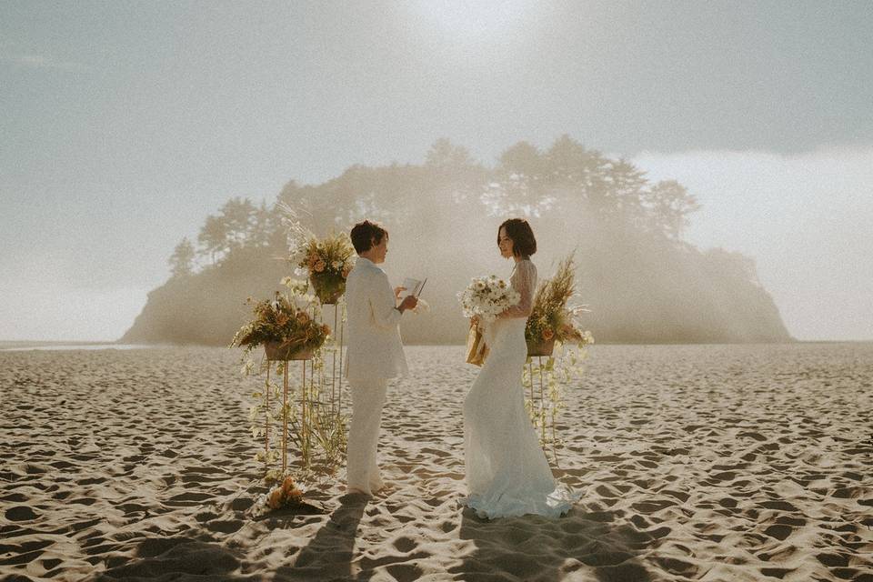 Brides at their ceremony