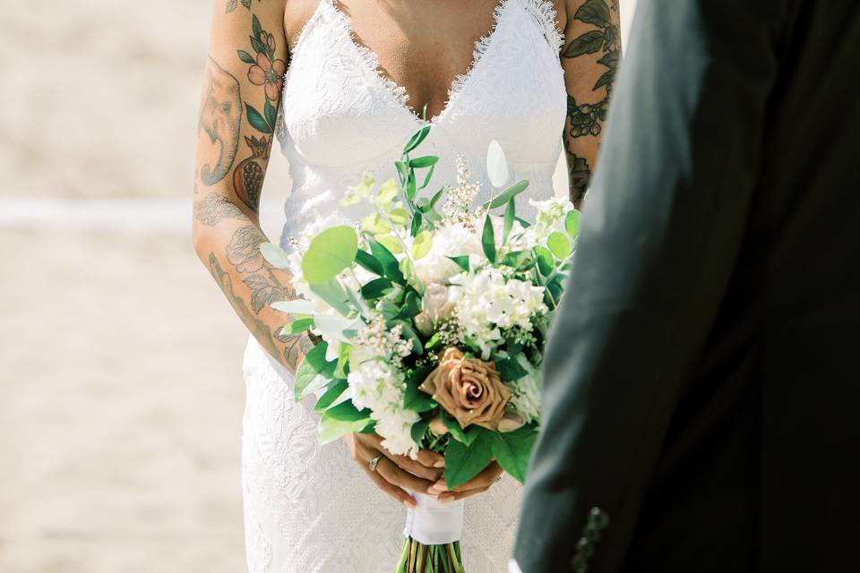 Bride and groom at ceremony