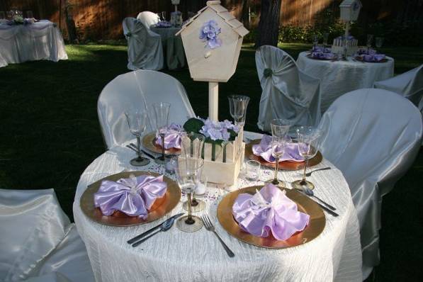 Table at mock wedding in big bear