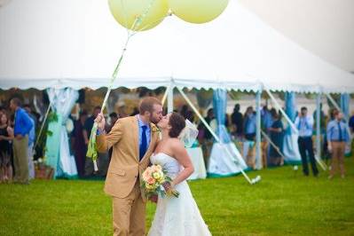 Couple with balloons