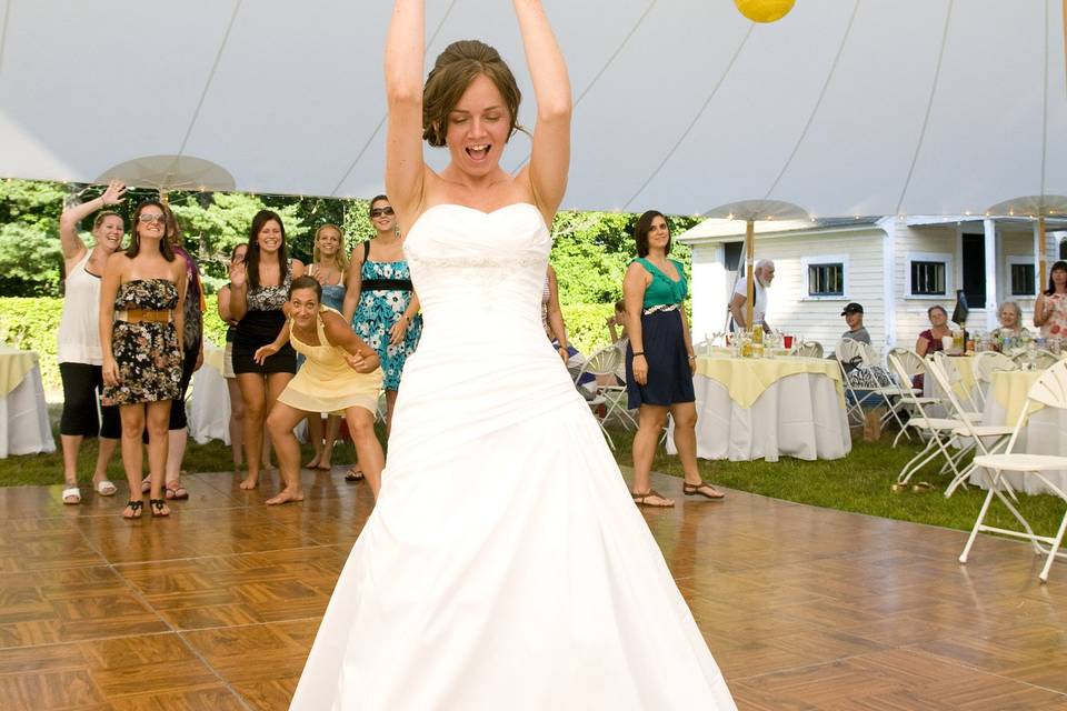 Bride having fun