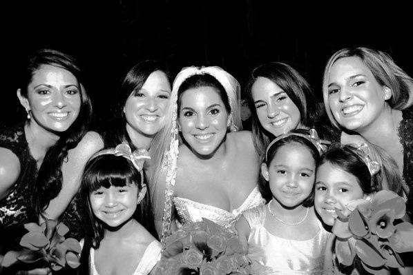 The bride and bridesmaids