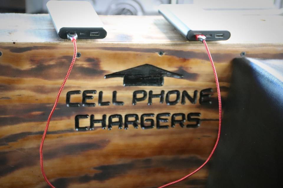 Phone charging station.