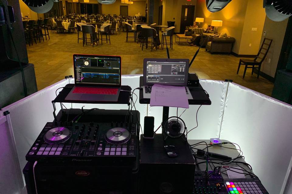 Inside the DJ booth