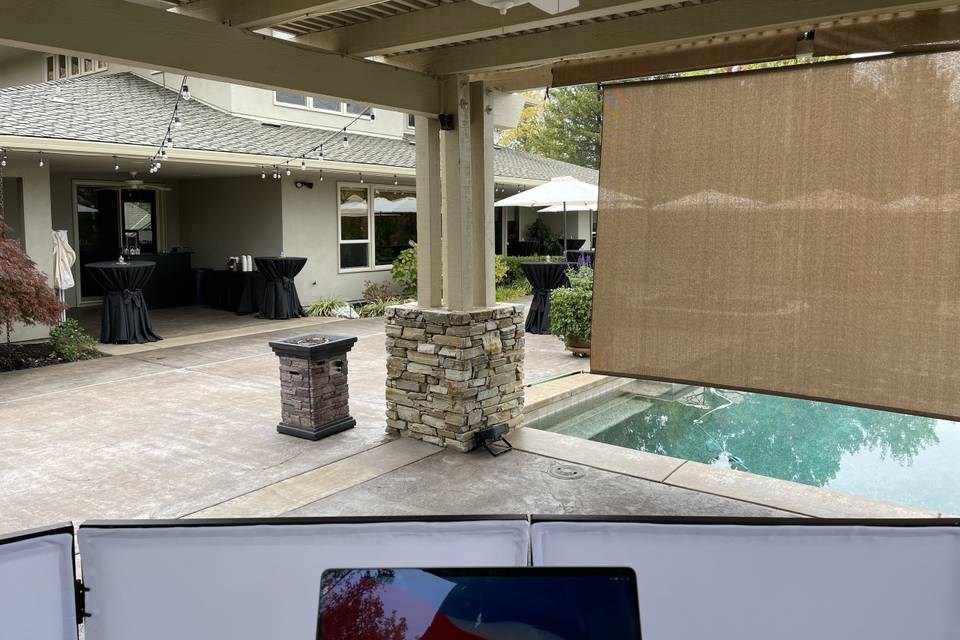 Set up by the pool