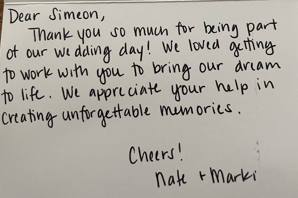 Thanks Nate & Marki!