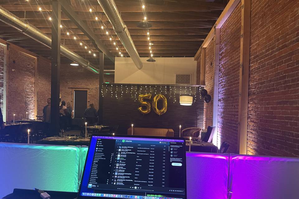 50th Birthday set up