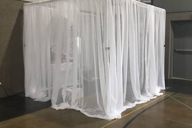 White sheer enclosure