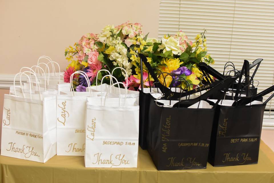 Gift bags for Wedding Party