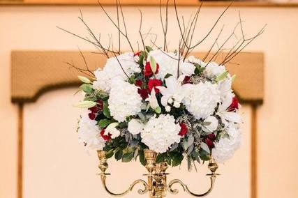 Raised floral centerpiece