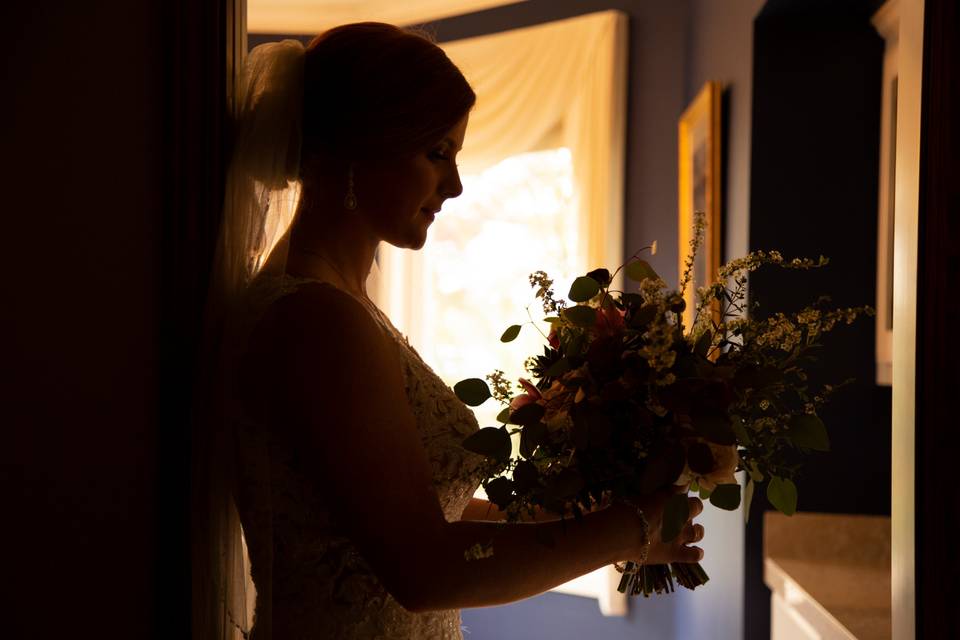 Beautiful bride with flowers