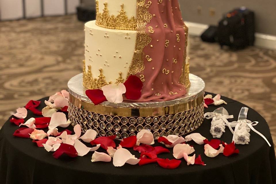 Indian-inspired wedding cake