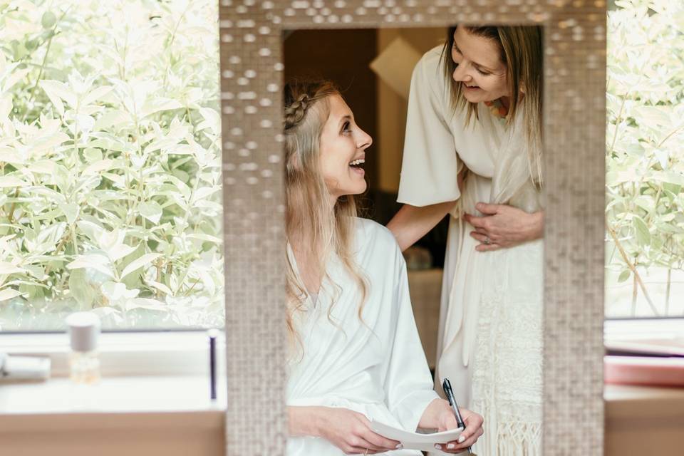 Bride getting ready
