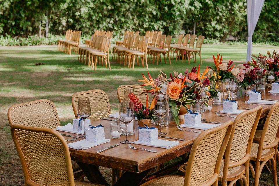 Reception wedding set up