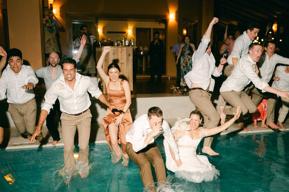 Jump wedding party
