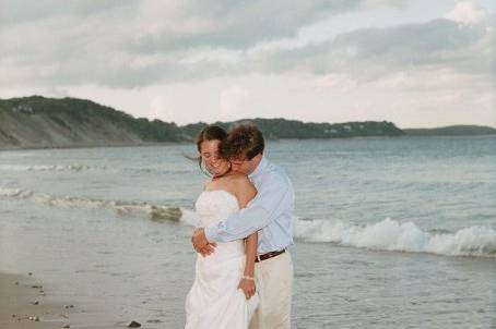 Bride and Groom on beach