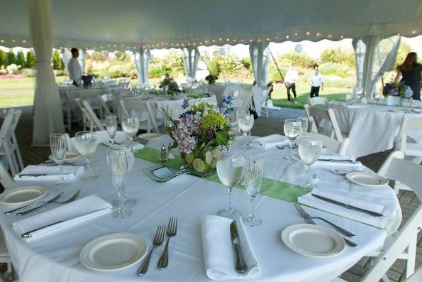 Guest dining in the Tent.