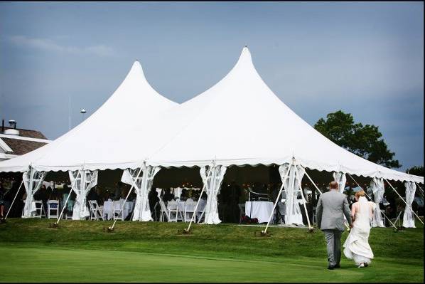 Ceremony and Tent.  Walls close on the Tent in the event of bad weather.