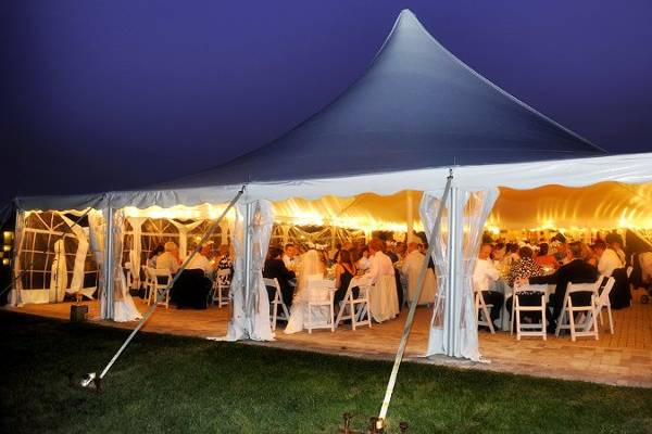 Guest dining in the Tent.